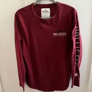 Hollister S Long Sleeve Shirt Red